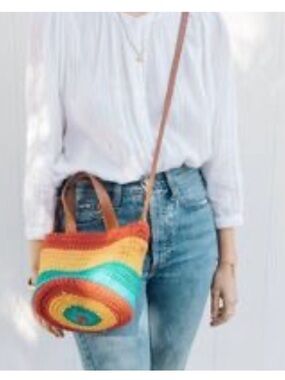 Soludos Multicolor Rainbow Crochet Crossbody Bag